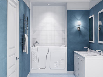 Therapeutic Tubs Flagstaff 52" x 29" Walk in Soaking with Faucet and Integrated Seat