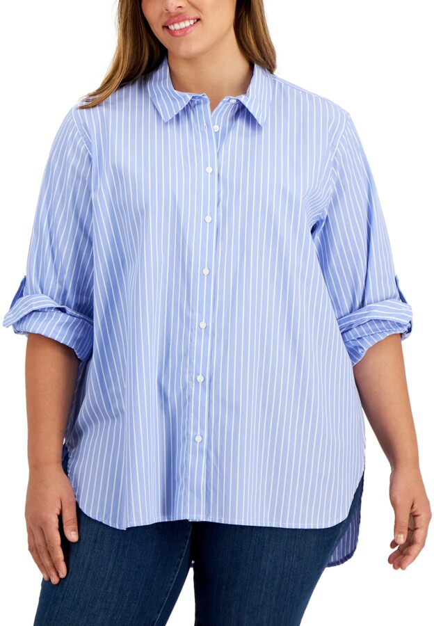 plus size womens collared shirts
