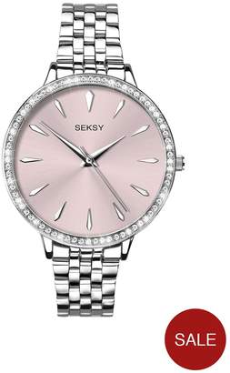 Seksy By Sekonda Crystal Set Bezel Pink Dial Ladies Watch