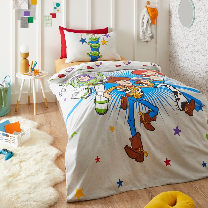 Pixar Disney Toy Story 100 Cotton Duvet Cover and Pillowcase Set White