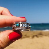 Thumbnail for your product : Charlotte's Web Jewellery Women's Blue Moon Phase Silver Spinning Ring - Turquoise