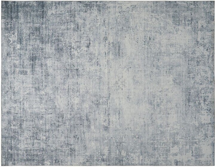 Wyatt & Ash Hazen Abstract Printed Chenille Blue 7 ft. x 10 ft. Polyester Area Rug