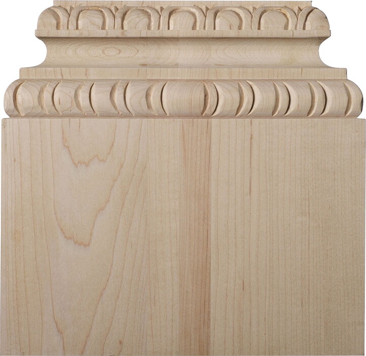 Ekena Millwork 9 1/4"BW x 6 1/2" Top Width x 3 1/4"D x 9"H, Chesterfield Base Plinth, Cherry (2-Pack)