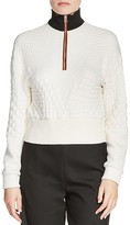 Thumbnail for your product : Maje Tolly Textured Zip Sweater