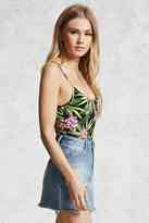 Thumbnail for your product : Forever 21 Tropical Cami Thong Bodysuit