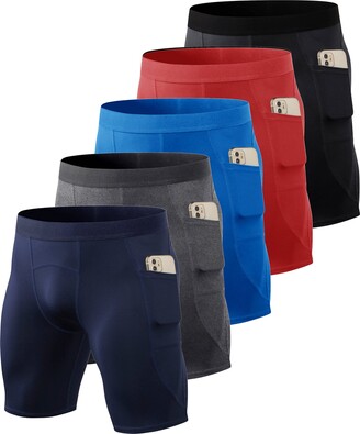 Anawakia Compression Shorts for Men Pocket Running Underwear Workout Athletic 