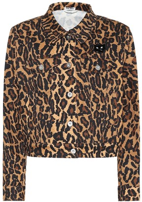Miu Miu Leopard print stretch-cotton jacket