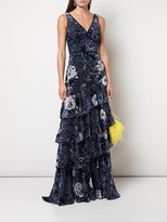 Thumbnail for your product : Marchesa Notte Floral Tiered Gown