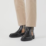 Thumbnail for your product : Burberry Vintage Check Detail Leather Chelsea Boots
