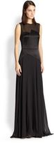 Thumbnail for your product : 3.1 Phillip Lim Luna Sheer-Yoke Satin-Paneled Gown