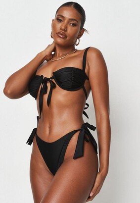 Missguided Zara Mcdermott X Black Fuller Bust Tie Front Bikini Top -  ShopStyle Two Piece Swimsuits