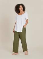 Thumbnail for your product : Evans Khaki Linen Blend Trousers