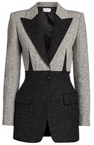 Thumbnail for your product : Alexander McQueen Bi-Color Wool-Blend Blazer Jacket