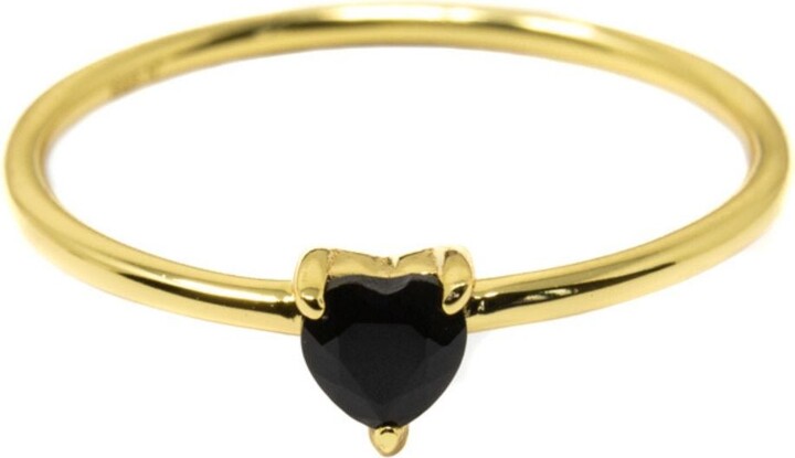 Nasi Silver Black Yours Heart Ring- Onyx- Gold