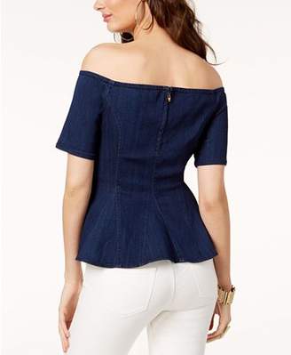 Thalia Sodi Off-The-Shoulder Denim Top, Created for Macy's