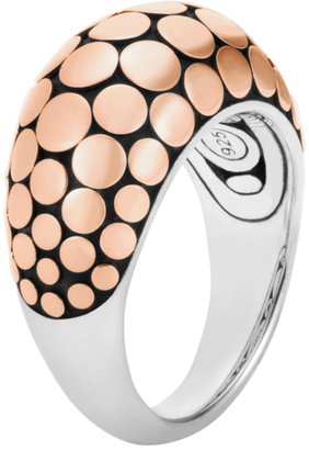 John Hardy Women's Dot 12MM Dome Ring in Sterling Silver and 18K Rose Gold