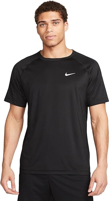 Nike Ready Dri-FIT Short Sleeve Fitness Top Men's Workout Black/Cool Grey/White : LG, Polyester/Spandex