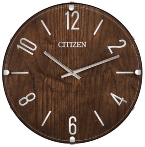 Citizen Gallery Wood & Leather Wall Clock