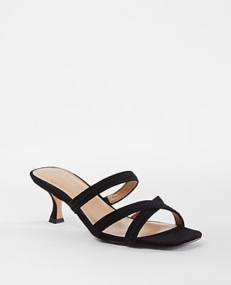 Ann Taylor Braided Strappy Leather Mule Sandals