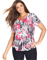 Thumbnail for your product : Style&Co. Plus Size Short-Sleeve Floral-Print Top