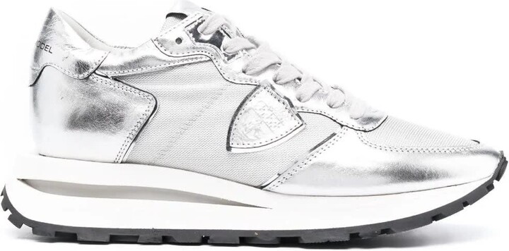 Trainers - Fabric & laminated, ivory, white & silver — Fashion