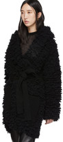 Thumbnail for your product : Alanui Black Faux-Fur Stitches Coat