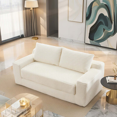 Latitude Run Loveseat Sofa With Memory Foam & Steel Frame