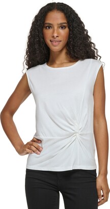 Calvin Klein Women White Sleeveless Tops | ShopStyle