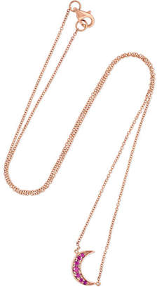 Andrea Fohrman Mini Crescent 18-karat Rose Gold Ruby Necklace - one size