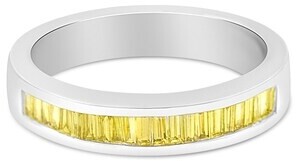 Original Classics 14k White Gold 0.5ct TDW Treated Yellow Baguette Cut Diamond Modern Ring Band