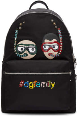 Dolce & Gabbana Black Scuba DGFamily Backpack