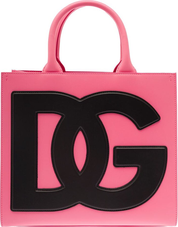 Dolce & Gabbana 'Daily' Pink Tote Bag with Maxi Logo Detail in