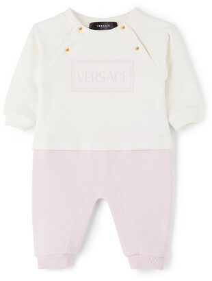 Versace Baby White & Pink Colorblocked Bodysuit Set