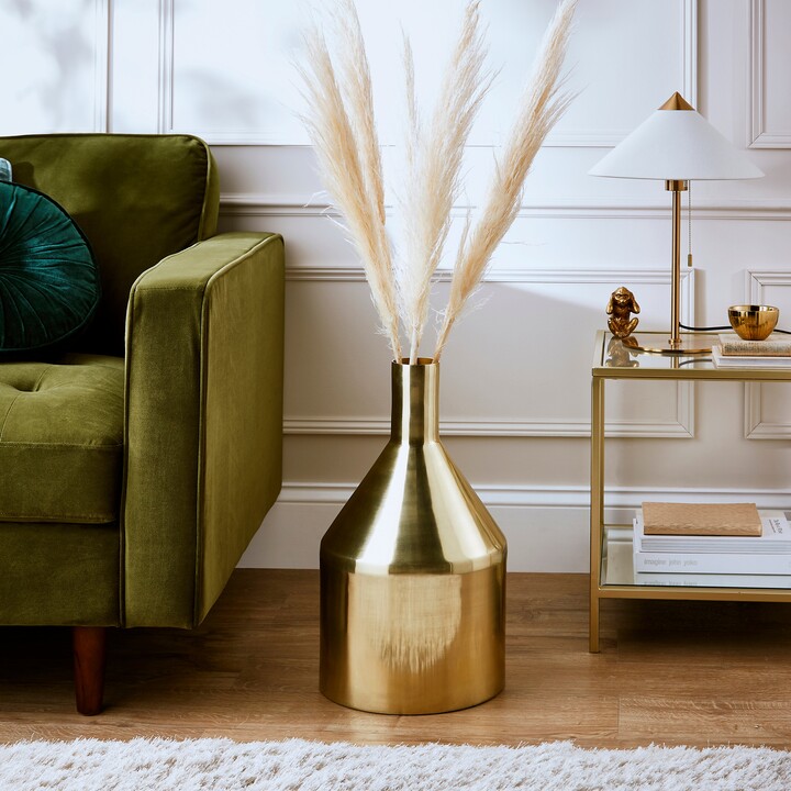 Dunelm Wide Metallic Floor Vase Gold ShopStyle