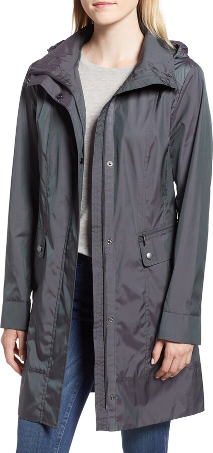 Cole Haan Back Bow Packable Hooded Raincoat