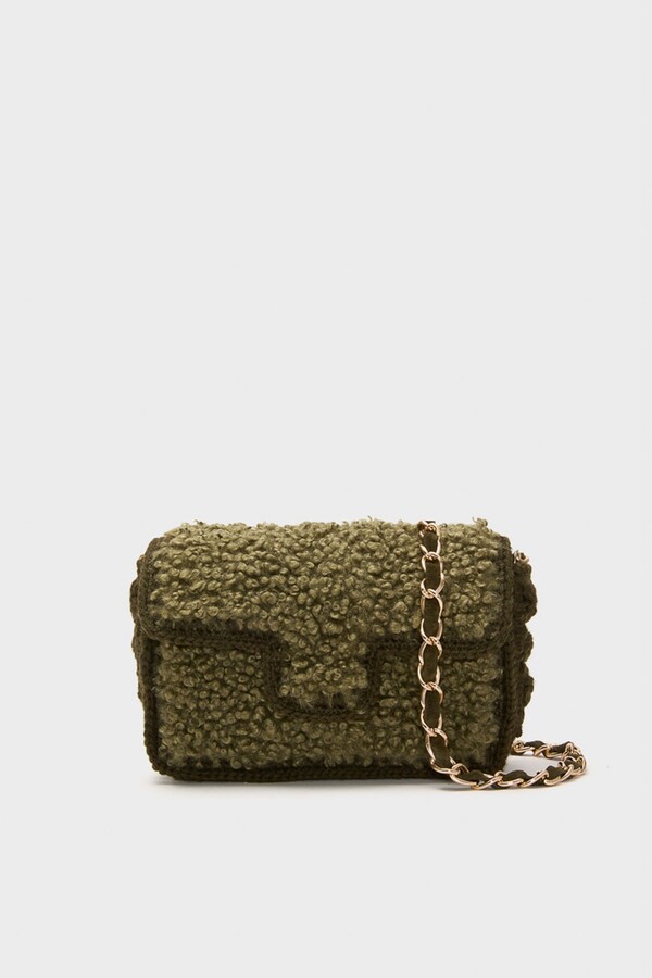 Caterina Bertini Green Sherpa Crossbody