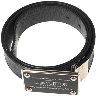 Louis Vuitton Black Damier Graphite Canvas Inventeur Belt 85CM