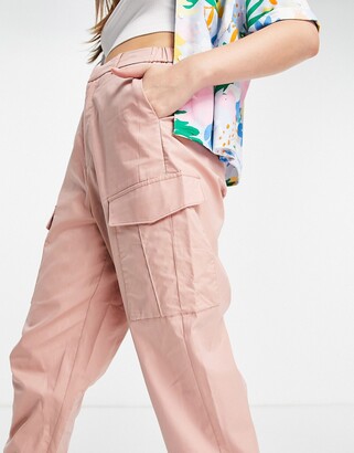 Urban Revivo baggy utility pants in pink