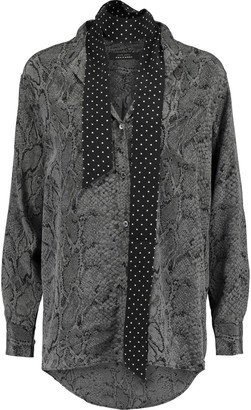 Equipment + Kate Moss Daddy scarf-effect printed washed-silk blouse