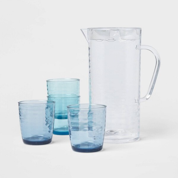 Ribbed Glass Pitcher Clear - Threshold™