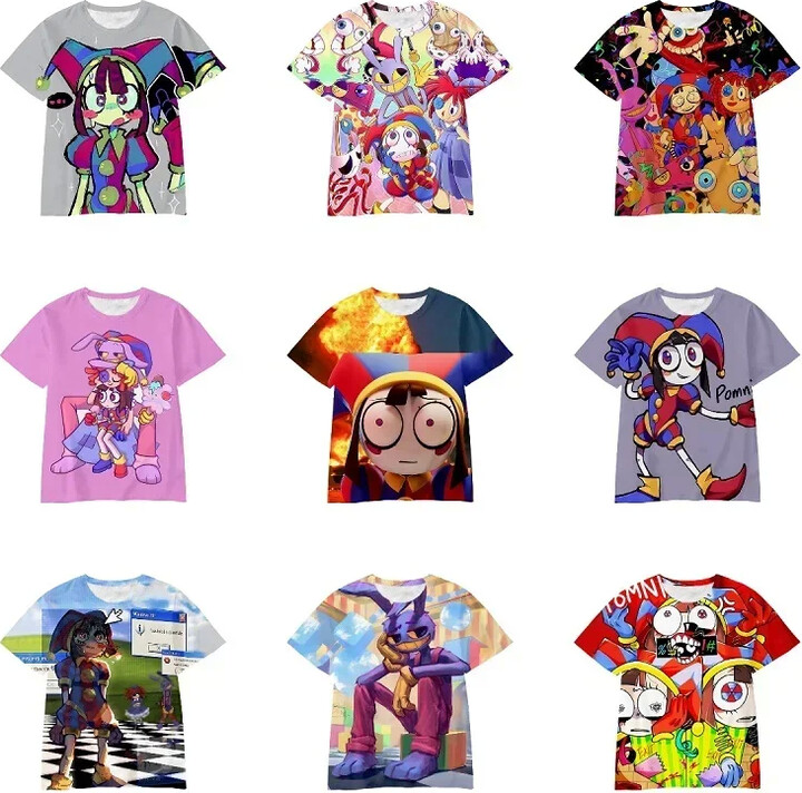 The Amazing Digital Circus 3D T Shirt Casual Summer Short Tees Kids Cartoon Graphic T Shirts Men Clothing Harajuku Anime Tshirt