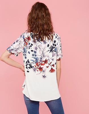 Joules Womens Hannah Woven Shell Top in Viscose in Cream Fay Floral Mid Border