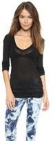 Thumbnail for your product : James Perse Ribbed Skinny Deep V Tee