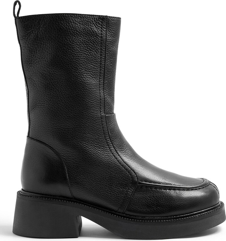 Topshop Aries Chunky Boot Ankle Boots Black - ShopStyle