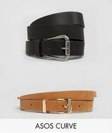 Thumbnail for your product : ASOS Curve CURVE 2 Pack Jeans And Skinny Belt Pack