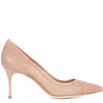 Sergio Rossi perforated pumps - women - Calf Leather/Leather/rubber - 37.5