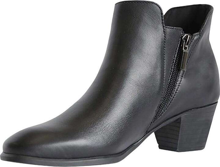 Munro Jackson Women's Boots Black Leather : 7 SS (AAAA)