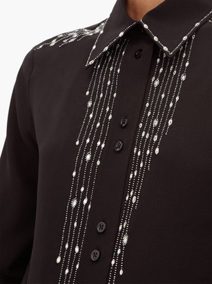 Givenchy Crystal-embellished Silk-crepe Blouse - Black