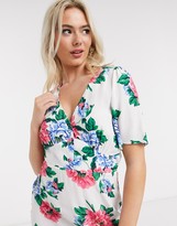 Thumbnail for your product : New Look bright floral v-neck midi dress in multi