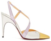 Thumbnail for your product : Christian Louboutin Platina 85 Slingback Leather Pumps - Gold Multi